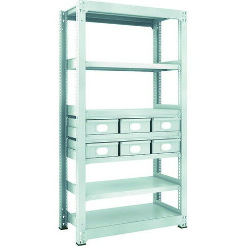 TRUSCO トラスコ M3型中量棚 H1800 スチール引出付 大X6 M36357B6 組立品 組立設置不可(代引不可)【送..