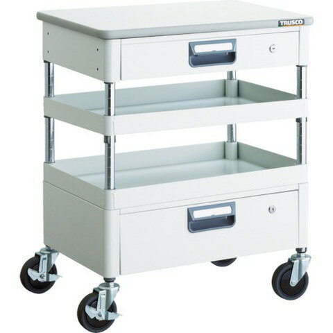 TRUSCO トラスコ フェニックスワゴン 省音 750X500XH740 引出 天板付 W色 PEW772VZTW 組立品 組立設置不可(代引不可)【送料無料】