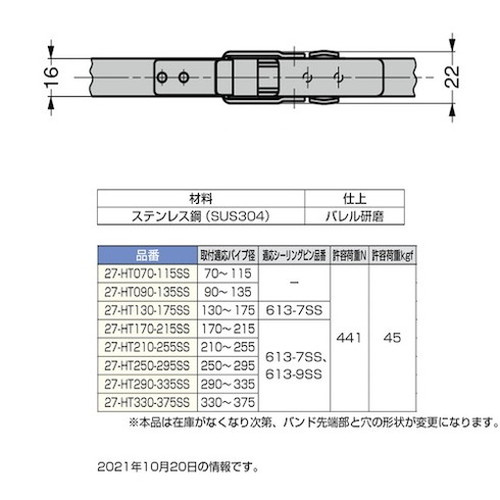 スガツネ工業 (120040439)ステンレス鋼製強力バンドクランプ 27-HT170-215SS スガツネ工業(株) ホース・散水用品 ホースバンド(代引不可)【送料無料】
