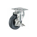 ハンマー Sシリーズオールステンレス 旋回式ゴム車輪 100mm ストッパー付 313S-RU100 ハンマーキャスター(株) キャスター ステンレスキャスター...