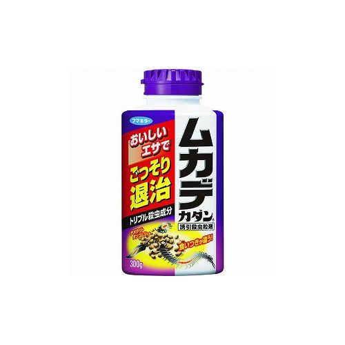 【商品スペック】■特長・手軽にばらまける粒剤タイプです。・虫に対する接触チャンスが増えます。・トリプル有効殺虫成分配合しています。。■用途・ムカデ・ナメクジ・ダンゴムシ・ヤスデの駆除に。■仕様・容量(g)：300■仕様2・質量(g)：368■材質／仕上・有効成分：メタアルデヒド、カルバリル、ジノテフラン■セット内容／付属品■注意【代引きについて】こちらの商品は、代引きでの出荷は受け付けておりません。【送料について】北海道、沖縄、離島は別途送料を頂きます。