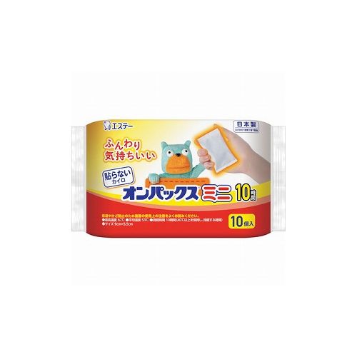 【商品スペック】■特長・長時間安定した温度が持続する、貼らないタイプのカイロです。・柔らかい不織布を使用しているので手触りが良いです。・温かさが10時間持続します。■用途・防寒やお身体の保温に。・冷えの予防に。■仕様・持続時間(時間)：10・カイロサイズ横×縦(mm)：90×55・最高温度(℃)：67・平均温度(℃)：53・タイプ：貼らない・ミニ■仕様2・原材料／鉄粉・水・木粉・活性炭・バーミキュライト・塩類・吸水性樹脂■材質／仕上・原材料／鉄粉・水・木粉・活性炭・バーミキュライト・塩類・吸水性樹脂■セット内容／付属品■注意・用途以外に使用しないこ。・強くもまない、長時間もまない。・ごくまれに、中身がもれ、衣類や布を汚すことがある。・洗濯したり水にぬらさない。【代引きについて】こちらの商品は、代引きでの出荷は受け付けておりません。【送料について】北海道、沖縄、離島は別途送料を頂きます。