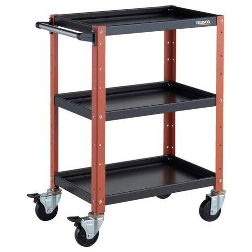 TRUSCO ツールワゴン バーディワゴン 600X400XH880 3段 ブラック/オレンジ BDW963BKOR 物流 保管用品 ..