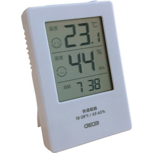 クレセル デジタル温湿度計 Facy~フェイシー~ CR2600W 測定 計測用品 測定 計測用品 環境計測機器 温度計 湿度計(代引不可)