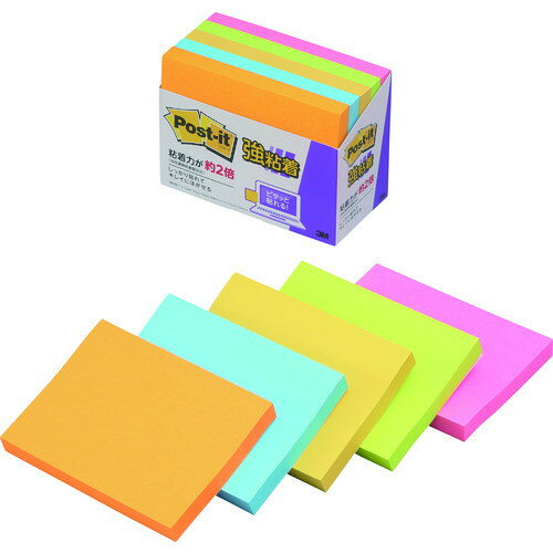 メーカー：スリーエムジャパン【商品特徴】●約2倍の粘着力（3M通常粘着比）で、パソコンや電話、キャビネットなどの樹脂面や垂直面など、つきにくかった場所にもしっかり貼れてはがれにくい製品です。●粘着力が通常の約2倍（当社通常粘着製品比）で、目にとまりやすいネオンカラーです。【用途】●ホワイトボードやダンボール、工事現場に。【仕様】●色：オレンジ・エレクトリックブルー・ビビットイエロー・ライム・ローズ●縦(mm)：75●横(mm)：100●パック入数：90枚×5冊【材質/仕上】●本体:紙●粘着剤:アクリル系【注意事項】●強粘着タイプですので、紙の種類によっては剥がすときに表面を破損する恐れがあります。●この商品は、一般消費者様向けの製品ではない為、表示や取扱説明書等が一般消費者様向けに表記・同梱されておりません。質量：285g原産国（名称）：アメリカJAN：4547452939480※メーカーの都合によりパッケージ、内容等が変更される場合がございます。当店はメーカーコード（JANコード）で管理をしている為それに伴う返品、返金等の対応は受け付けておりませんのでご了承の上お買い求めください。【代引きについて】こちらの商品は、代引きでの出荷は受け付けておりません。【送料について】北海道、沖縄、離島は別途送料を頂きます。