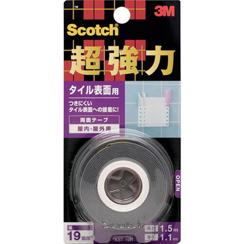 3M スコッチ 超強力両面テープ タイル表面用 19mm×1.5m(代引不可)【ポイント10倍】