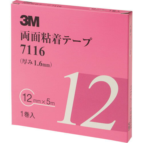 3M 両面粘着テープ 7116 12mmX5m 厚さ1.6mm 灰色(代引不可)【ポイント10倍】