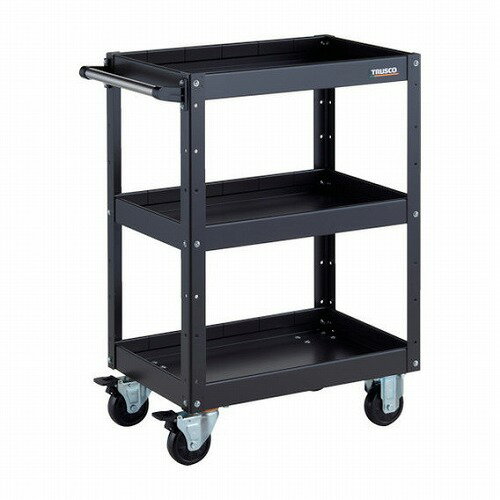 TRUSCO ツールワゴン イーグルワゴン 600X400XH880 深型3段 ブラック TRUSCO EGW963F3BKBK 物流 保管用品 ツールワゴン スチール製ワゴン(ボルトタイプ)(代引不可)【送料無料】