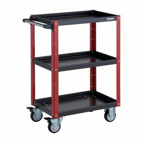 TRUSCO ツールワゴン イーグルワゴン 600X400XH880 ウレタン車輪 ブラック/レッド TRUSCO EGW963UBKR ..