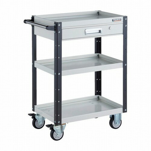 TRUSCO ツールワゴン イーグルワゴン 600X400XH880 引出付 ウレタン車輪 ホワイト/ブラック TRUSCO EGW963VUWBK 物流 保管用品 ツールワゴン スチール製ワゴン(ボルトタイプ)(代引不可)【送料無料】