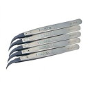 TRUSCO マトメ買イ ESDチップピンセット 曲ガリ型 先端幅0.6mm 5本入リ TRUSCO EPM0.6M5 手作業工具 プライヤー ニッパ ピンセッ...