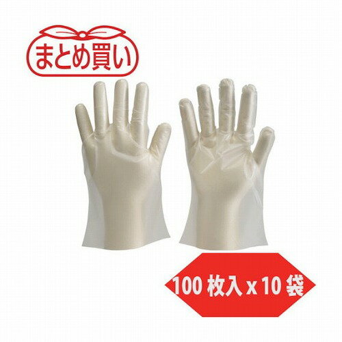 一次性手套 - TRUSCO マトメ買イ ポリエチレン製使イ捨テ手袋 Lサイズ (100枚入x10袋) TRUSCO DPM1833L10P 保護具 作業手袋 使い捨て手袋(代引不可)【送料無料】
