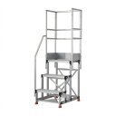 TRUSCO アルミ製作業用踏台 3段 高サ0.9m 天板寸法600×400 段高300mm 階段片手スリ天場三方付キ TRUSCO TSF369TKS300 ...