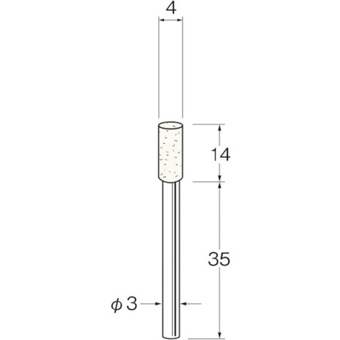 リューター 軸付フェルトバフ外径(mm):4 リューター F3204 電動 油圧 空圧工具 研削研磨用品 フェルト..