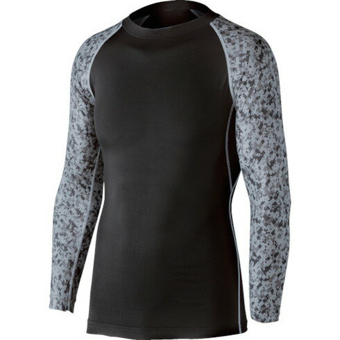 オタフク 冷感 消臭 パワーストレッチ長袖クルーネックシャツ ブラック迷彩LL オタフク JW623BKMELL 保..
