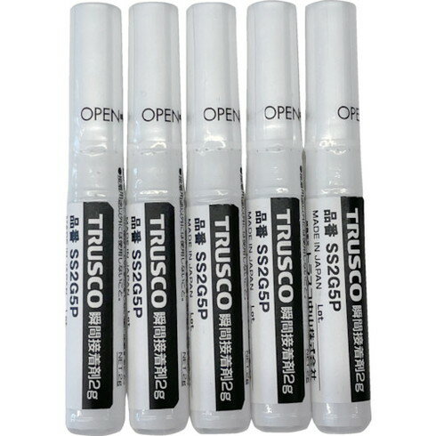 TRUSCO 瞬間接着剤 2g(5本入リ) TRUSCO SS2G5P 化学製品 接着剤 補修剤 瞬間接着剤(代引不可)