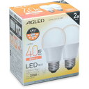 IRIS 572310 LED電球 E26 広配光 40形相当 電球色 2個セット(20000時間) IRIS LDA5LG4T6E2P 工事 照明用品 作業灯...