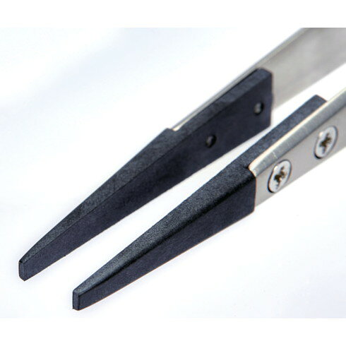 リコメン堂のTRUSCO ESDチップピンセット 先平型 先端幅3mm TRUSCO EPH3 手作業工具 プライヤー ニッパ ピンセット ピンセット(代引不可)｜アングル2