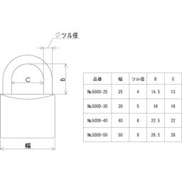 ガード ステンレスシャックル南京錠 25mm NO.5000-25 ガード NO.500025 金物 建築資材 建築金物 鍵(代引不可)