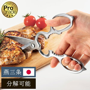 プログレード 日本製 燕三条 キッチンバサミ 分解 食洗機対応 オールステンレス セパレート 取り外し式 洗える キッチンばさみ キッチンはさみ キッチンハサミ キッチン鋏(代引不可)【メール便配送】【送料無料】