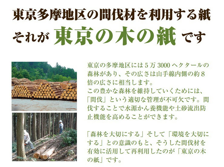 コピー紙 再生コピー用紙 東京の木の紙 80g/m2 A4 450枚 エコ 古紙 温かみ 暖色 リサイクル パルプ 非加熱 無薬品 おしゃれ(代引不可)【送料無料】