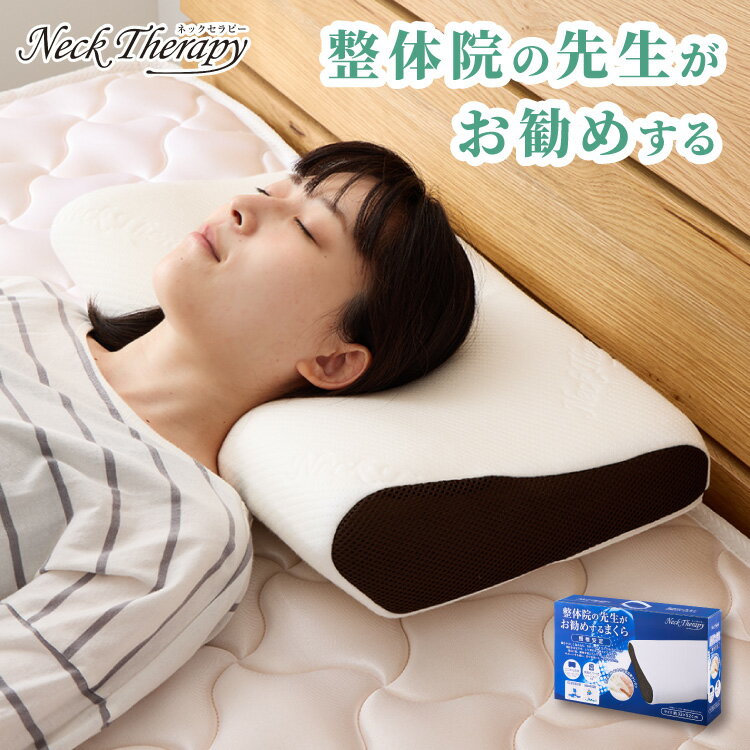 整体師が勧める頸椎安定枕 約32×54cm Neck Therapy 低反発ウレタンフォーム いびき対策 体圧分散 くぼみ設計 快眠枕 首サポート カバーが洗える 仰向け 横向き メッシュ(代引不可)【ポイント10倍】【送料無料】