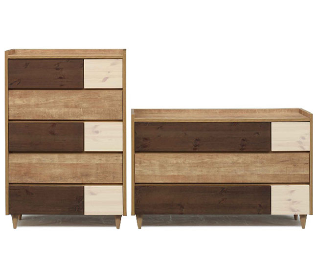 チェスト 国産 完成品 幅120 奥行40 高さ77 ワイドチェスト パイン無垢材 天然木 桐 日本製 おしゃれ 収納 リビング(代引不可)【送料無料】 [2]