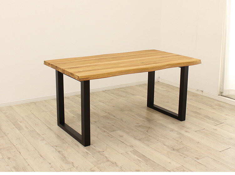 ダイニングテーブル 単品 幅165 オーク無垢材 ブラック ナチュラル 4人掛け リビング テーブル ダイニング おしゃれ 北欧 モダン 食卓 テーブル 天然木(代引不可)【送料無料】
