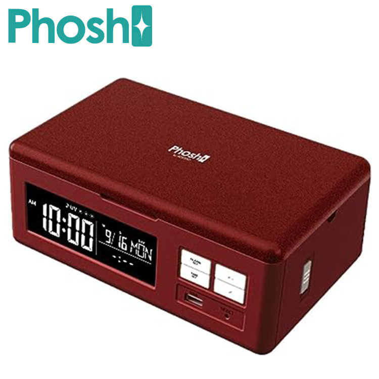 Phosh(フォッシュ) USBモデル 時計 電波時計 置き時計 クロック アラーム 除菌 スマートフォン アクセサリー アデッソ PS-02【ポイント10倍】【送料無料】