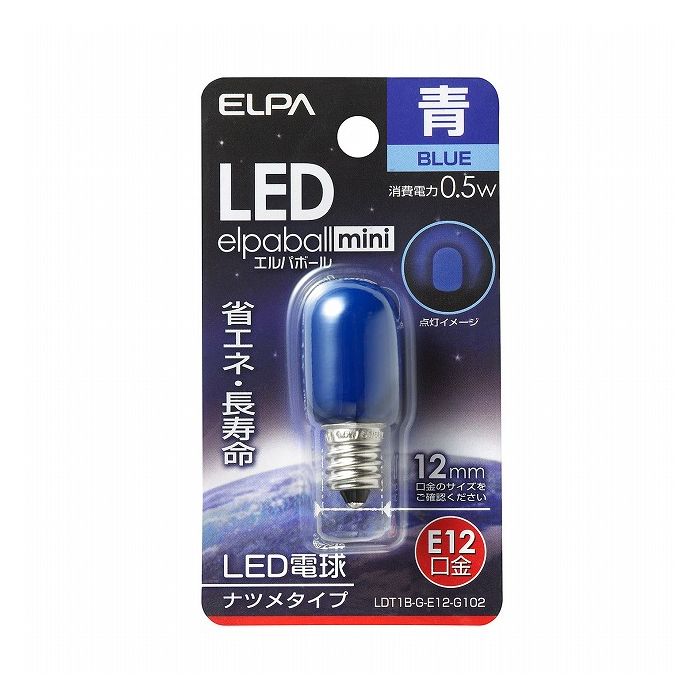 LEDナツメ形E12 LDT1B-G-E12-G102 エルパ ELPA 朝日電器
