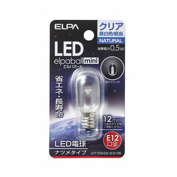 Small Light Bulbs - LEDナツメ形E12 LDT1CN-G-E12-G105 エルパ ELPA 朝日電器