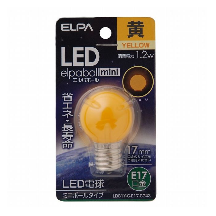 Ball - LED電球G30形E17 LDG1Y-G-E17-G243 エルパ ELPA 朝日電器