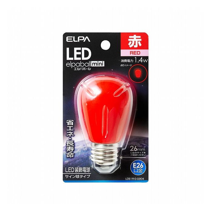 Small Light Bulbs - LED電球サインE26 LDS1R-G-G904 エルパ ELPA 朝日電器