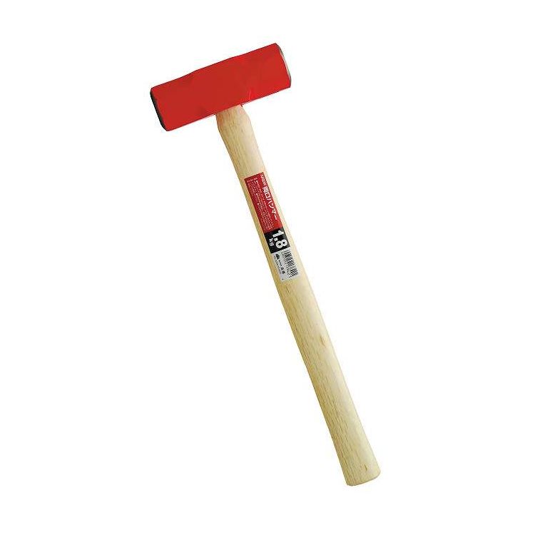 M&M木柄長柄両口ハンマー(赤)4P 1.8kg(代引不可)【ポイント10倍】
