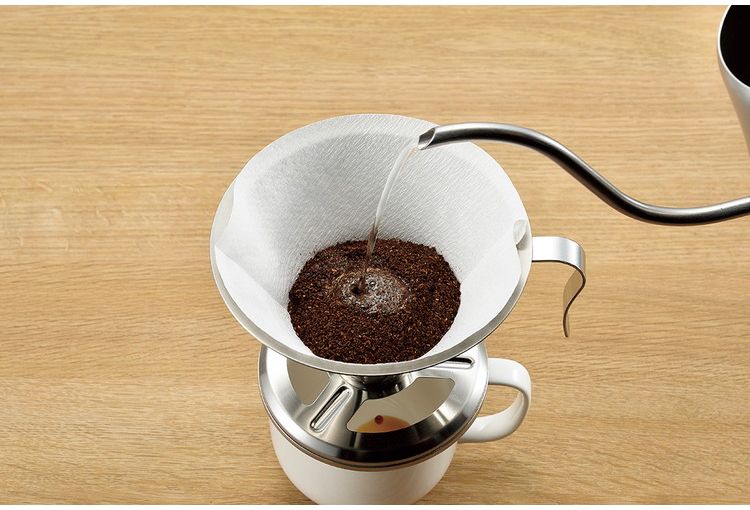 日本製 燕三条 コーヒードリップポット420mlサテン&コーヒードリッパー(代引不可)...