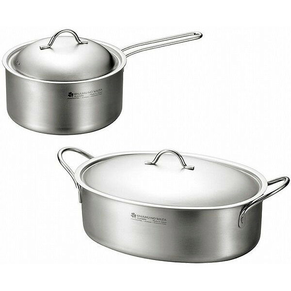 日本製 燕三条 片手鍋18cm・オーバルパン28cm(代引不可)【送料無料】