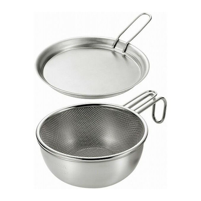 日本製 燕三条 シェラカップ・ボウル15cm 手付きザル・蓋トレー付き(代引不可)【送料無料】