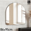 アンブラ 鏡 ベッドルーム フーバ アーチド ミラー 86x91cm チタニウム インテリア 雑貨 玄関 寝室 デザイン レイアウト ギフト プレゼント(代引不...