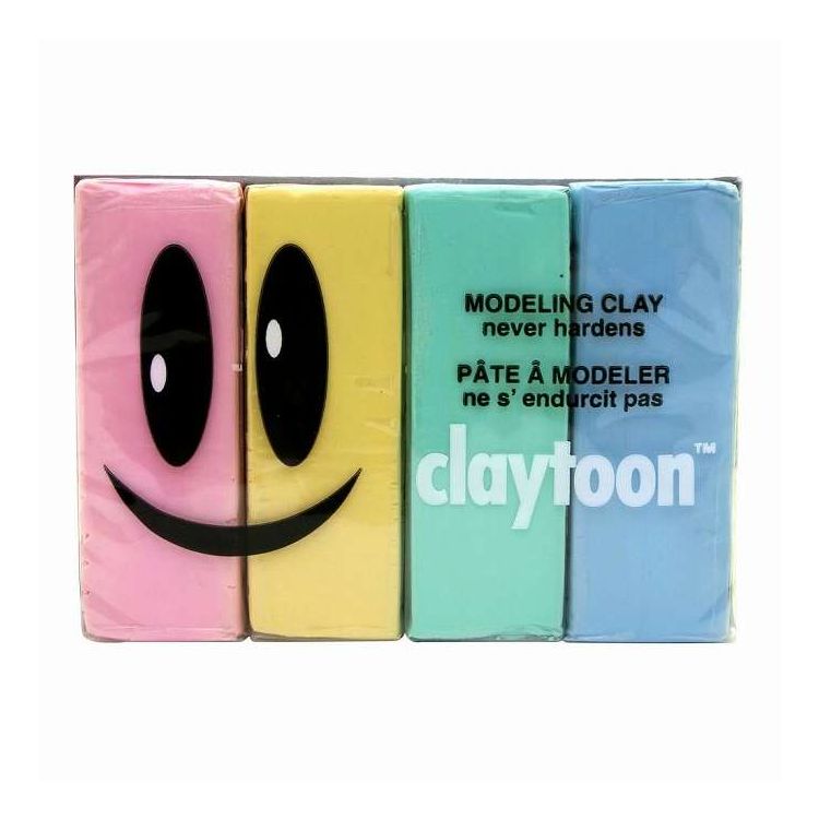 MODELING CLAY(モデリングクレイ) claytoon(クレイトーン) カラー油粘土 4色組(ス...