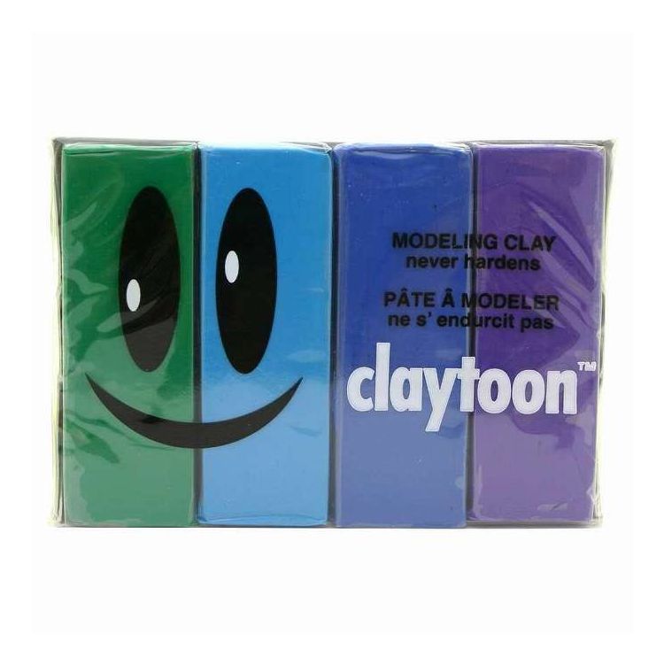 MODELING CLAY(モデリングクレイ) claytoon(クレイトーン) カラー油粘土 4色組(クール) 1Pound 3個セット(代引不可)【ポイント10倍】【送料無料】