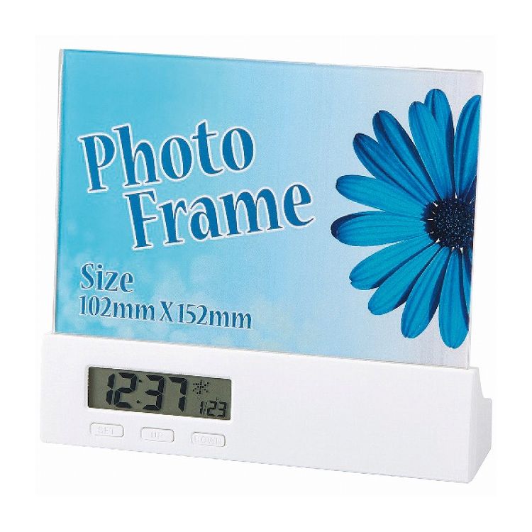 アイトック デジタル電波クロックフォトスタンドメニモ 6172-22 インテリア 寝具 収納 時計【ポイント10倍】