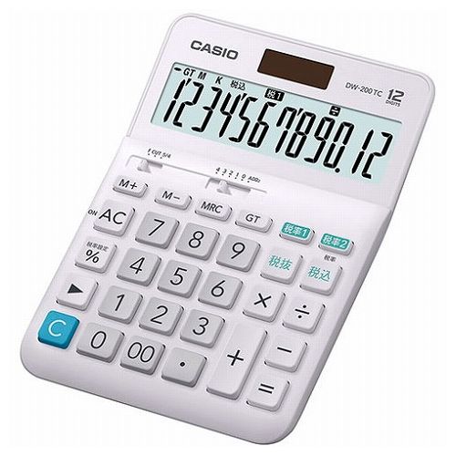 カシオ計算機 CASIO W税率電卓 デスクタイプ12桁 DW-200TC-N(代引不可) カシオ計算機 CASIO W税率電卓 デスクタイプ12桁 DW-200TC-N(代引不可)