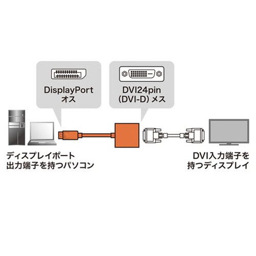【5個セット】 サンワサプライ DisplayPort-DVI変換アダプタ AD-DPDV04X5(代引不可...