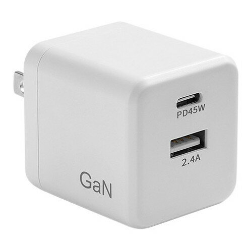bitstrong GaN マルチタイプ 2ポート USB充電アダプター ホワイト BS-JAC2048(代引不可)【送料無料】