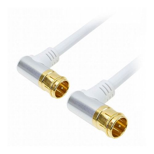 HORIC ホーリック アンテナケーブル 1m ホワイト アルミヘッド 両側L字差込式コネクタ AC10-673WH(代引不可)【メール便配送】【送料無料】