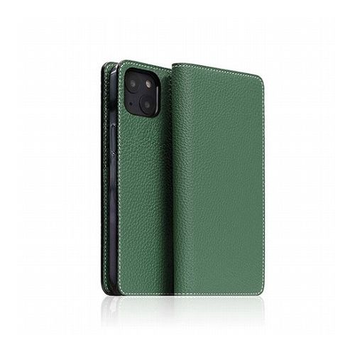 SLG Design Hybrid Grain Leather Case for iPhone 14 Sea Green 手帳型 SD24297i14GR