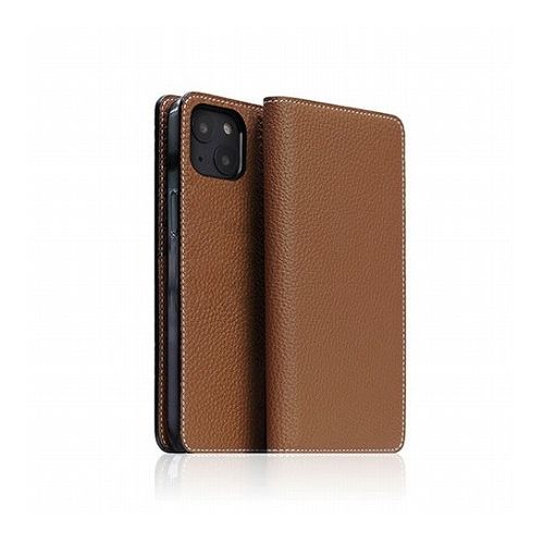 SLG Design Hybrid Grain Leather Case for iPhone 14 Saddle Brown 手帳型 SD24299i14BR