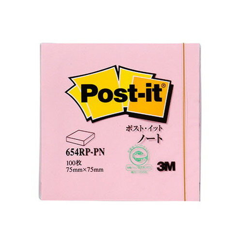 3M Post-it ポストイット 再生紙 ノート ピンク 3M-654RP-PN(代引不可)【メール便配送】【送料無料】