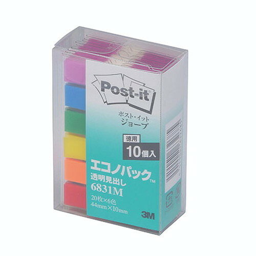Label Paper - 3M Post-it ポストイット ジョーブ エコノパック 透明見出し 3M-6831M(代引不可)