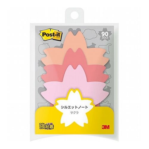 【10個セット】 3M Post-it ポストイット シルエットノート 強粘着 サクラ 3M-SSS-CHRX10(代引不可)【送料無料】